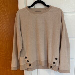 Madewell Tan Button-Accent Sweater